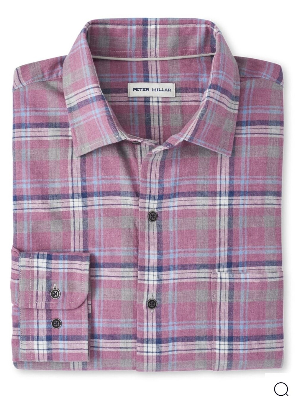 Peter Millar Mens Raddish Iron Way Cotton Long Sleeve Button Up Plaid Shirt XXL